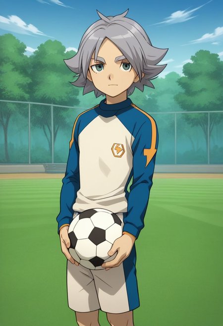 score_9, score_8_up, score_7_up, source_anime, highly detailed, 1boy, solo, male_focus, skinny, slender, 
fubuki2, 1boy, male focus, solo, soccer ball, hold, holding ball, telstar, tree, sportswear, track jacket,
soccer uniform, grey hair
