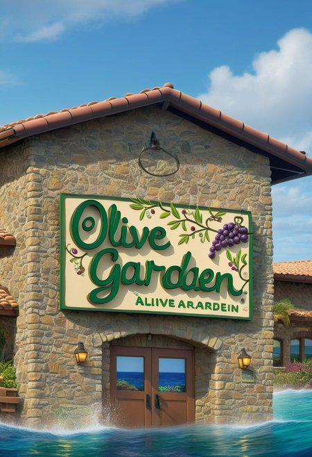 ((masterpiece, best quality)), high resolution, highly detailed,  realistic,
OliveGarden, Olive Garden, sign, logo, resturant under the sea, underwater, ocean, realistic photo (sharp focus, highly detailed, 4k, 8k, best quality, masterpiece, ultra highres:1)
