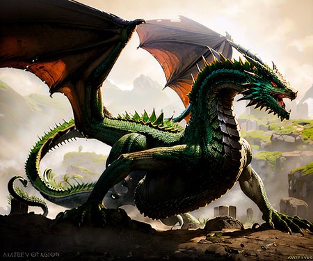 EdobDragon, green dragon, (realistic:1.5), <lora:EdobDragon_v1.0:1>