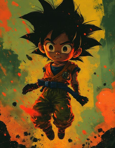son goku, depicted with vibrant colors and dynamic action, captured with high detail and a professional finish.
 <lora:Luminous_Shadowscape-000016:1>