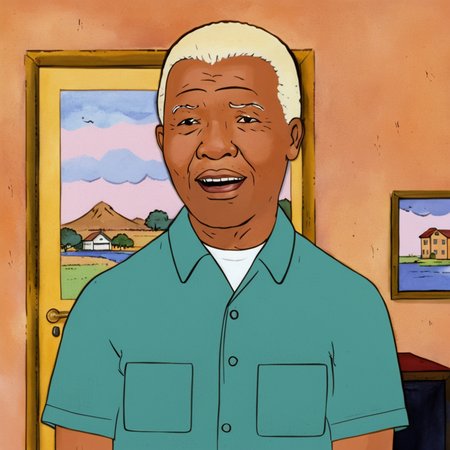 cartoon of  Nelson Mandela  in a scene from a Slasher movie, directed by Wes Anderson
(in kingofthehill style:1.5)
<lora:xl_more_art-full_v1:0.5> <lora:add-detail-xl:0.45>  <lora:kingofthehillstyleXL_v.10.1:0.8>