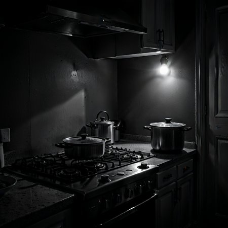 Moody monochrome photo. Night.

A pale light shines over the stove.

<lora:MoodyMono01_CE_XL_200-OT:0.6> mdymnoCE_style