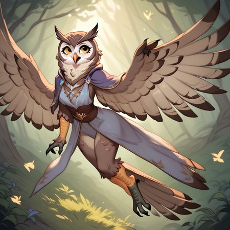 Owl,girl,wings