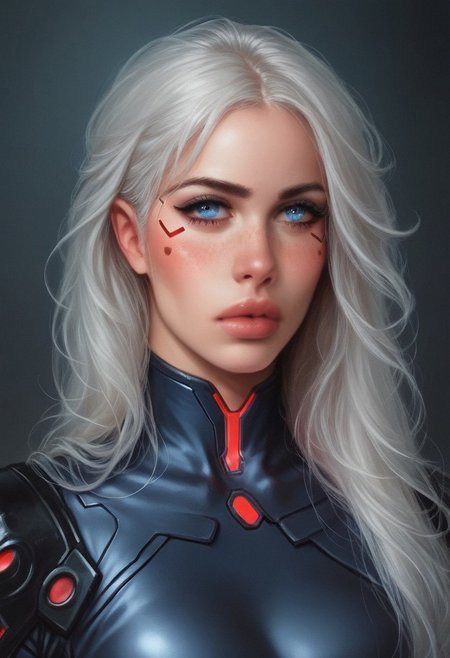 (((realistic))),(((realistic background))),(((reality))),(realistic skin:1.2),((masterpiece)),((best quality)),((highres)),bokeh,<lora:add_detail:1>, cinematic, (master piece), (best quality), (ultra-detailed), very aesthetic, illustration, perfect composition, intricate details,  (best quality, hires textures, high detail:1.2), cyberpunk edgerunners, RAW photo, 8k uhd, film grain, cosplay, white wig, night, neon lights, Destroyed mega cities, hovering in a helicopter, holding a rifle, wearing a latex transparent suit, covered in blood . Heroine has a mesmerizing shy young face with Freckles, light blue eyes, almond-shaped eyes, Gray/Silver long layered Hair style, fair skin, hourglass body, a sloppy and disheveled appearance,  pouting and blushing in embarrassment. (((full-clothed))), ((long big sword in hands, sword in hands)) 
BREAK 
strange world background score_9, score_8_up, score_7_up, score_6_up, source_cartoon, rating_explicit, Expressiveh, (((((portrait))))), dynamic pose