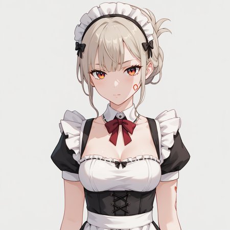 score_9, score_8_up, score_7_up, simple background,
1girl, tied hair, tattoo, maid, 
 <lora:bona_npc_pony_v1:0.7>