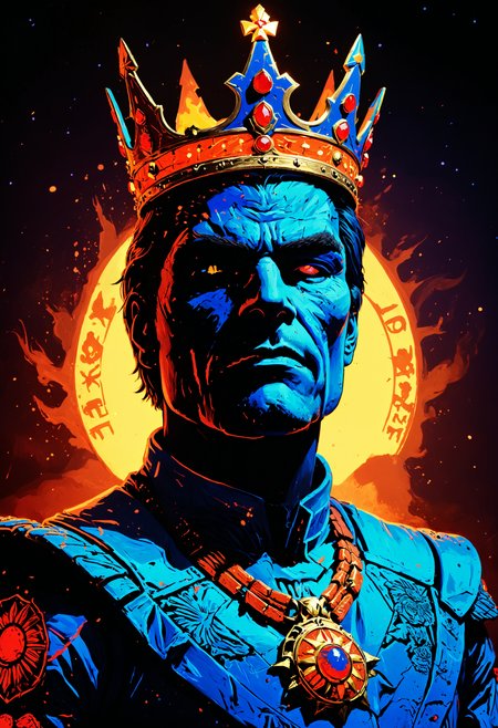 Fuck the king, no command, no chief, Since the man was crowned we ain't had no sleep, <lora:xl_more_art-full_v1:0.4>,  <lora:MJ52:0.4>, Back lighting, <lora:Ive_Got_The_Power:0.8>, <lora:blacklight_makeup_v2:0.7> blacklight makeup