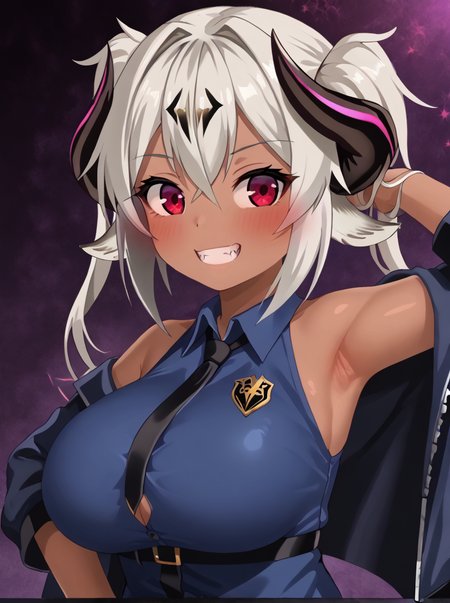 detailed background, shiny skin,  posing, rating safe, 
<lora:grimgrim.pony:1>
grimgrim, altgoat, 
clothed girl, upper body, 
casual clothing, shirts, jacket,