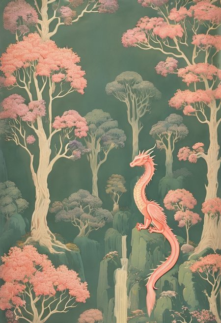 detailxl, easynegative, style of Dorothy Draper, The Lord of the Rings style, BREAK, cave, dragon,