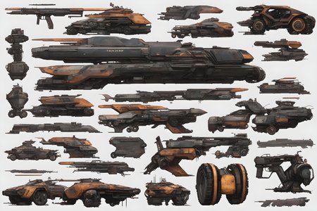 Metal texture, rusty, dirty, RPG game, sci-fi, cyberpunk, mega building, vehicle design, postapocalyptic, dystopian, futuristic, character sheet, Cyberpunk 2077, highres, super detailed, 2k, 4k, 8k, 16k, game asset, transparent background, frontal view, side view