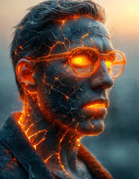 "The Invention of Hate", at Dusk, Relaxed, Orange and electric orange details, <lora:sdxl_lightning_8step_lora:1>, <lora:ral-milkyglass:0.95> made out of ral-milkyglass, set logical ambient background, beautiful elegant, epic composition, dynamic cinematic perfect background, cinematic, luxury, best