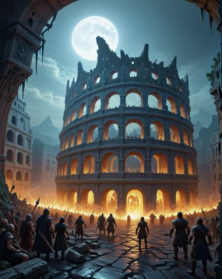 dark fantasy quantum-foam colosseum with,,
random party of adventurers in landcscape,
 <lora:ral-dark-fantasy-il:0.25> dark fantasy, eldritch horror, mythology, apocalyptic
<lora:extremely_detailed:0.8> extremely detailed,
<lora:DetailMaximizer:0.7> 
 <lora:Dream Scenery XL:0.3> Dream Scenery,
<lora:add-detail-xl:0.3>,
detailxl,