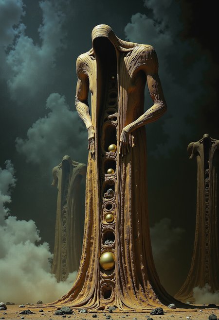 analog film photo . (art by Zdzislaw Beksinski:2), despair, , mythp0rt, Surr3@l,  <lora:Surrealist_CFH-000013.safetensors:1.0>,  <lora:flux.1_lora_flyway_Epic-Characters_v1.safetensors:0.5>,  . faded film, desaturated, 35mm photo, grainy, vignette, vintage, Kodachrome, Lomography, stained, highly detailed, found footage