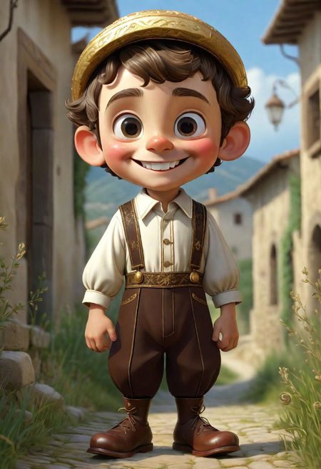 (((masterpiece:1.7))), (((randomly picked cute male child_1.8))), (smiling and happy:1.5),  (full-body shot:2), (traditional male costume of Calabria from Arbereshe Community), filigree, 8k, cartoon digital illustration, cute big pixar reflective eyes, unreal engine cinematic smooth, dreamlike, intricate detail, oil on canvas by Mark Ryden, golden ratio, perfect composition, UE5, trending on artstation and cgsociety, soft natural volumetric cinematic perfect light, award-winning photograph, by Anno1313 art style, --chaos
