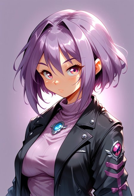 score_9, score_8_up, score_7_up, source_cartoon, solo, robot woman, black coat, purple turtleneck, black pantyhose, black gloves, close face view, (character sheet, multiple views:1.3), (indirect lighting, dynamic lighting:1.4), simple background, (detailed image, high resolution, 5k resolution:1.0), (las lindas art style), (SKIBIDI Art Style:1.2)