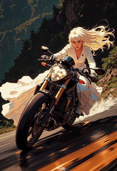 high quality, (best quality:1.1),
Endless black space, black mirrored floor. black mirrored wall. close-up, mysticism, , (natural colors), (Maya style),
nun Racer - Cinematic Spec (define wedding-rider '((style (medium anime-illustration) (aesthetic dramatic-cinematic) (aspect 16:9-widescreen)) (subject (woman young-confident) (attire flowing-white-wedding-dress) (hair long-trailing-wind) (expression fierce-determined) (pose aggressive-racing-lean)) (vehicle (motorcycle yamaha-yzf-r1) (action sharp-curve-lean) (angle extreme-banking) (speed high-velocity)) (environment (road mountain-winding) (surroundings (forest lush-dense) (cliffs steep-dramatic) (asphalt curved-shadows))) (lighting (time golden-hour) (quality warm-dramatic) (shadows long-cast) (highlights rim-glow)) (motion (dress fluttering-blur) (hair whipping-dynamic) (background speed-lines)) (mood (emotions thrill-freedom) (energy fierce-confidence) (style anime-cinematic))))... j_art,

Exquisite cyberpunk. . dark background with stars. An otherworldly atmosphere. (Depth of field), low saturation,detail. mythp0rt, Stylish, charismatic. HLA, mythp0rt, aidmafluxpro1.1. (Depth of field), 
double exposure, simultaneous display of stars and birds.