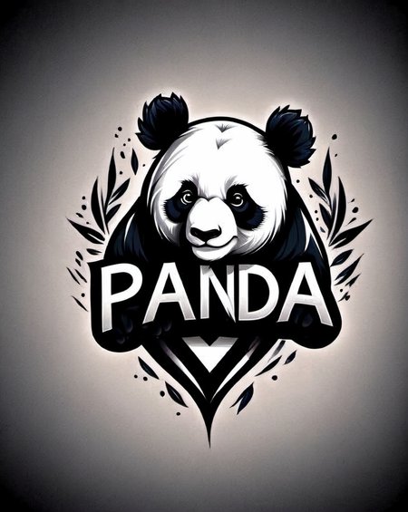 (text logo: Panda: 1), tattoo style, t-shirt design, flat colors, (black background), <lora:Harrlogos_v1.1:1> <lora:last:1>