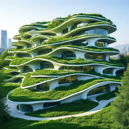 Modern green facade