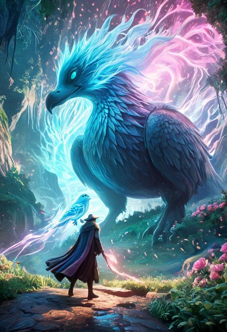 Dave the Duck facing giant alien monsters, whimsical fantasy scene, Gandalf the Grey battling Voldemort in the background, pure magic flowing through the air, vibrant colors, dreamlike atmosphere, digital art, art by Yuumei and Ross Tran, 8k resolution, concept art with a focus on environmentalism and femininity, characters in action, pastel colors, detailed and imaginative composition. 
concept-art, fantasy, epic, majestic, magical, dreamy, perspective, light and shadow, moody, epic, 
beautiful, painterly, aesthetic, textural, vivid, vibrant, intricate details, highly detailed, ultra-detailed, absurdres, 
novuschroma53 style, DonMM4g1cXL, aid291, bosstyle