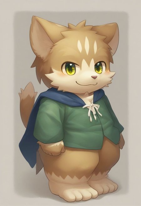 furry, anthro, cute, kemono, male focus, solo, score_9, score_8_up, male, full body, digital art, highly detailed, lv1rubili, full body, smile face, looking at viewer, standing to viewer, full view, cat
