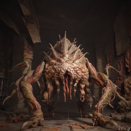 score_9,score_8_up,score_7_up,score_6_up,score_5_up,score_4_up,rating_safe,<lora:drain_deimos:1>,monster,teeth,solo,claws,sewer,dimly lit,