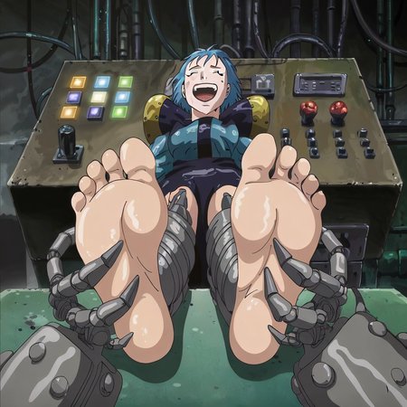 Foot tickle stocks machine