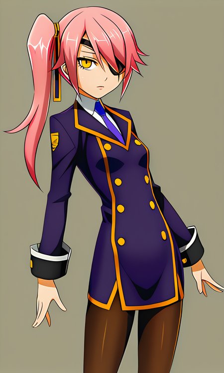 anime artwork illustrating Konoe_Ayatsuki_Mercury \(XB\), 1girl, solo, yellow eyes, long hair, skirt, simple background, breasts, small breasts, pink hair, pantyhose, uniform\(XB\), side ponytail,eyepatch. created by japanese anime studio. highly emotional. best quality, high resolution, Konoe_Ayatsuki_Mercury \(XB\), 1girl, solo, yellow eyes, long hair, skirt, simple background, breasts, small breasts, pink hair, pantyhose, uniform\(XB\), side ponytail,eyepatch, highly detailed, sublime, extremely beautiful, cinematic, amazing, expressive, elegant, intricate