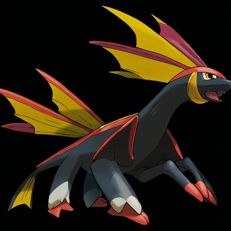 <lora:pokemon_pony_xl:1.0>, Type: Water, Type: Psychic Egg Group: Amorphous The animal's roar sends out a Red shockwave toppling obstacles and stunning adversaries,It has a Indigo song that it sings at dawn a call that awakens the Psychic world and heralds the new day,Its wingtips are adorned with Magenta feathers that produce a melodic sound when in flight,The Pokémon has elongated, Black ears that can detect sounds from miles away,It has fins that radiate light, illuminating the depths of the waters it calls home,Along its flanks are fin-like appendages that aid in steering during high-speed chases,The animal's snout is adorned with White stripes that wrinkle amusingly when it sniffs the air,The monster has a unique ability to change its body's density, becoming ethereal to pass through obstacles,The creature's bark sounds like a Gold melody harmonizing with the natural sounds of its habitat,Its eyes flash with Gold sparks when it encounters a rival a warning signal of its readiness to engage, score_9, score_8_up, score_7_up, score_6_up, score_5_up, score_4_up.  Simple black background, (Masterpiece:1.3) (best quality:1.2) (high quality:1.1)