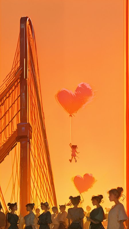 masterpiece, newest,absurdres,incredibly absurdres, best quality, amazing quality, very aesthetic, orange background, 
3girls, ferris wheel, double buns, scenery, public, crowd,  BREAK BREAK 2girls, BREAK 1girl, cotton candy, holding balloon, roller coaster at background, flying,
 <lora:Elegence_Niji:1> 3l3ganc3 <lora:fuyumur4s4ki_style:1> fuyumur4s4ki_illu <lora:BlueFley_Style_-_Illustration:1> by_bluefley