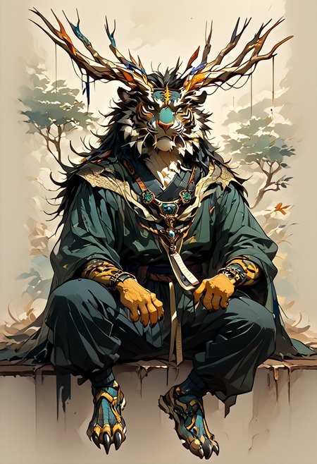 solo, Xerneas, sinozick style, full body, alien humanoid, qinglong, dragon, tiger, peregrine falcon, amazigh tattoo, berber tattoo, moose, man, longxiang style, m0nst3r, tig, chinese dragon, long muzzle, big fangs, orange and black fur, green scales, jade patterened scales, scaly arms, male_tiger, emerald tree boa, anthro, furry male, half-naked, lying on back, tantrum, crying, rattle, BREAK,
old apartment