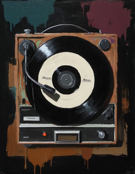 surreal painting of a record player, dark theme, abstract painting background,  <lora:DiscoDeliriumXL-v1.2:1>