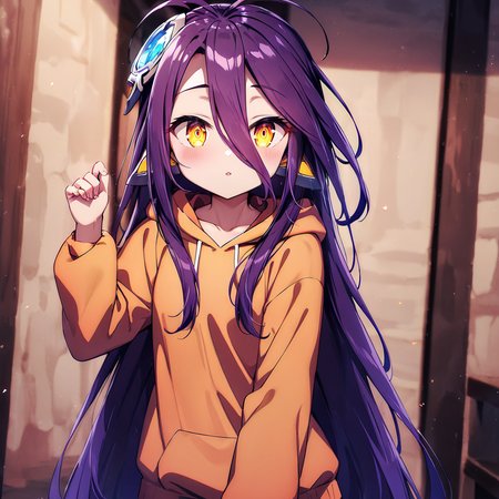 shuvi,  (masterpiece, best quality, very aesthetic:1.2), orange, hoodie,  <lora:shuva-no-game-000008:0.8>