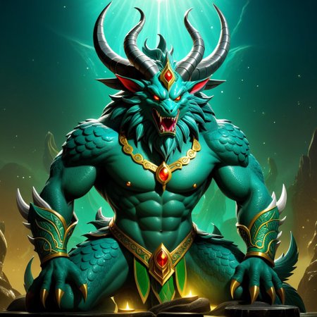 mythological-themed (weird creatures:1.5). religious monsters, mythological life, highly detailed,