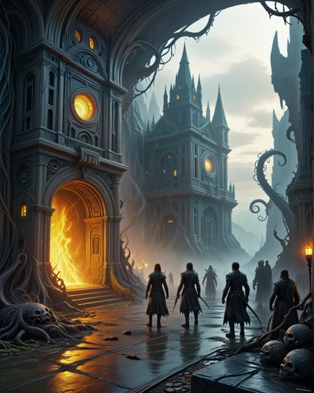 dark fantasy plasma-filament vault with,,
random group of travelers in landcscape,
 <lora:ral-dark-fantasy-il:0.25> dark fantasy, eldritch horror, mythology, apocalyptic
<lora:extremely_detailed:0.8> extremely detailed,
<lora:DetailMaximizer:0.7> 
 <lora:Dream Scenery XL:0.3> Dream Scenery,
<lora:add-detail-xl:0.3>,
detailxl,