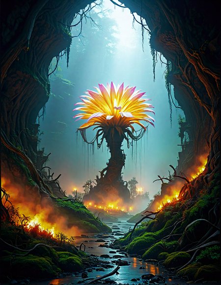 Sci-fi landscape
Dark Forest, Shadowed Thicket, Dense forest canopy blocking out most sunlight, gnarled roots protruding from the forest floor, tangled vines twisting around tree trunks, eerie sounds echoing through the darkness,
,
Sandstorm blurring desert horizons,
a mystical cloudscape, with swirling mists, vibrant rainbows, and an ethereal atmosphere that feels otherworldly,
Urban light pollution washing stars,
Winter pine forests under snow,
,
Underground city lit by fossilized light,
Clockwork dragons repairing spacetime,
Snowfall assembling origami creatures,
Gosho Aoyama 
(masterpiece:1.4), (intricate details:1.4), (hyperrealistic:1.3),(painting:0.9),(ultra detailed:1.4), (8k resolution:1.3), (sharp focus), (dramatic perspective:1.1), (chromatic aberration:0.3), (film grain:0.2),
<lora:JuggerCineXL2:0.3>,
<lora:add-detail-xl:0.3>,
<lora:WildcardX-XL-Detail-Enhancer:0.4>,
<lora:xl_more_art-full_v1:0.7>,
<lora:ClassipeintXL2.1:0.3>,
<lora:Flux-XL_Scenery:0.3> flux-scenery ,
<lora:EnvyDramaticLightingXL01:0.7>
detailxl,