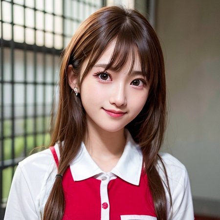 one teenage cute girl in AKB48 uniform, 
AKB48 Team TP, AKB48 uniform,
(masterpiece, best quality:1.2), ultra high res, (photorealistic:1.4), detailed skin, cinematic lighting,
friendly, intelligent, conversation engaging, happy,
kind, energetic, cheerful, creative, with sparkling eyes and a contagious smile, 
 <lora:taiwanDollLikeness_v10:0.25> <lora:japaneseDollLikeness_v10:0.25>