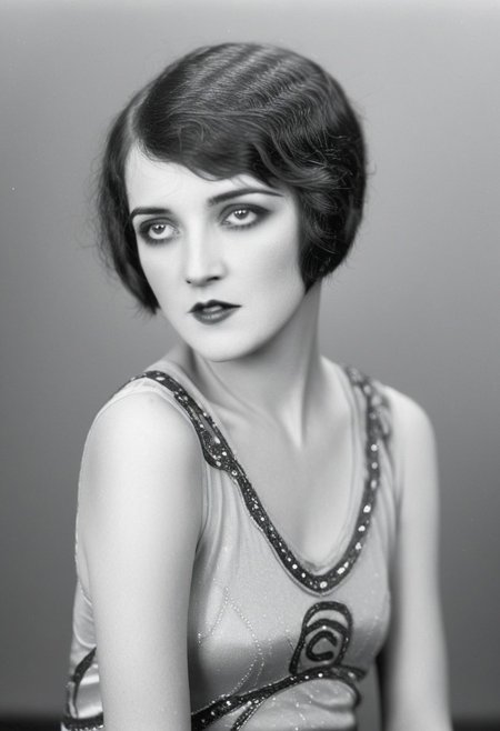 Archive photo, 1920s (style), vintage, retro, Archive photo, 1girl, gwen tennyson (/Ben10)/,(ultra HD quality details), short hair,