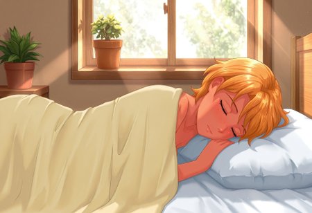 masterpiece, best quality, newest, absurdres, highres, detailed eyes, beautiful, detailed background, perfect eyes, (by huyase), AliceDV, orange hair, orange eyes, (middle hair:1.1), messy hair, face freckles, body freckles, tan skin,
amazing background, sleeping, nude, topless, middle breasts, female, fair skin, indoors, bed, pillow, yellow blanket, blanket covering breasts, potted plants, window, sunlight, peaceful, serene, relaxed, lying down, natural light, detailed, soft shading, delicate, cute, dreamy, daytime, cozy, warm, bedroom, soft colors, pastel colors, realistic textures, smooth skin, gentle expression, closed eyes, intimate, quiet, tranquility, comfort, delicate features, slender, smooth lines, elegant, soft focus, subtle highlights, detailed shading, light source from window, soft shadows, delicate proportions, feminine, beautiful, peaceful atmosphere, dreamy scene, intimate moment, serene mood, calming, soothing, restful, resting, tranquil scene
<lora:Dramatic Lighting Slider:2.5>  <lora:add-detail-xl:3> <lora:Alice_illustriousXL_V2:0.8>