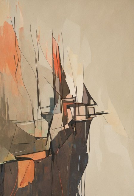 (Silhouette of a house on the cliff beside coast, flat painting background:1.5),
(abstract painting, impressionism, watercolor, oil painting brushstrokes, oil painting texture:1.3),
(brutalist architecture, BRIGHT green AND DARK BROWN color palette, curve LINE, circle, ellipse, core), AK, abstract, deconstruction, geometry, geometric composition,paint painting,harmonious colors, black frame,rectangle, tilt, flat painting, framex, horizontal, Constructivism, Fauvism,