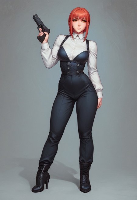 score_9, score_8_up, score_7_up,  masterpiece, best quality, very aesthetic, cinematic lighting, 1girl, makima (chainsaw man), chainsaw man, beautiful eyes, perfect face, chains, shadows, dark horror, neon cyberpunk,  <lora:Expressive_H-000001:0.8>, expressiveH  <lora:Pony_DetailV1.0:0.9> <lora:nostalgia-000011:0.9> retro
((full-clothed armor)), ((long big pistol in hands, handgun in hands)), medieval style
BREAK 
strange world background score_9, score_8_up, score_7_up, score_6_up, source_cartoon, rating_explicit, Expressiveh, (((((full body))))), dynamic pose