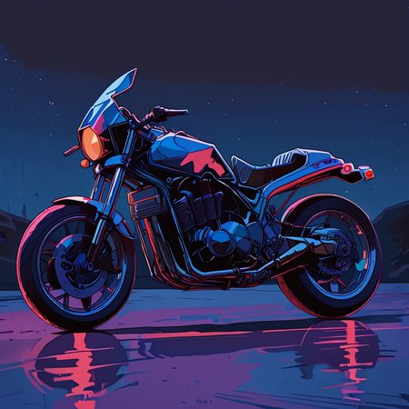 score_9,score_8_up,score_7_up, <lora:retro-neon-style:0.8>,
retro_neon, motorcycle,  motor vehicle, no humans, night sky