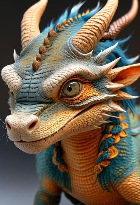 Hyperrealistic artn dragon hybrid, covered in matte scales as skin, extreme close-up, striking reptilian eyes, dragon horns, bald, braided ponytail, exudes confidence and power, sunet, rim lighting, cold colors. style of Don Lawrence, style of (Will Murai:1.2), style of (Greg Rutkowski:0.8),  <lora:SDXLFaeTastic2400:1.0>, 
<lora:Hyper-SDXL-8steps-lora:1.0> . Extremely high-resolution details, photographic, realism pushed to extreme, fine texture, incredibly lifelike