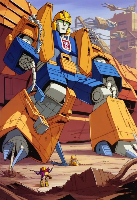 score_9, score_8_up, score_7_up, score_6_up, score_5_up, ,dynamic pose,cartoon, 
BREAK
1male, robot male, (((transformers))), (((constructicons))), transformers animated, (((mixmaster))), (((scrapper))), robot, crawler treads, overalls,  (((construction robot))), (((hard hat))), black & yellow, industrial, heavy duty, (((green and purple))), (((construction vehicles)))
BREAK dynamic pose, (((realism))), anatomically correct, 4k, masterpiece, Expressiveh, best quality, highly detailed, solo focus, 1girl, solo, retro artstyle,
(((constructionyardai)))