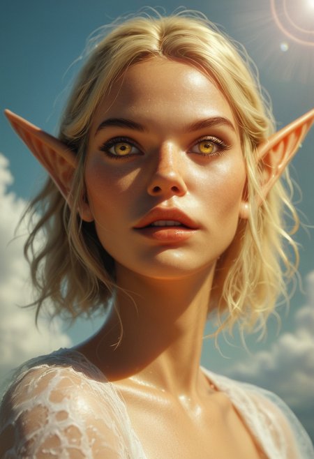 score_9, score_8_up, score_8_up, layering, ultra detailed, (ultra wide angle shot:0.65), shallow depth of field, smooth skin texture, alluring curves, tasteful sensuality, softcore, 1girl, a gorgeous high elf mage, altmer, (alien yellow skin), (alien golden skin), long blonde hair, magical elf very large yellow eyes, smiling, tall, slender, sunlight, yellow glow, fog, hazy, bright, <lora:RELSM_v1:0.55>, <lora:3th3r34lXLP:0.4> 3th3r34l, ethereal, photo, painting, light rays, in cloud, <lora:1dkXLP:0.30> 1dk,  <lora:d3t41l3dXLP:0.30> d3t41l3d, <lora:EdobESO_XL_v1.0:0.95>, high elf, skyrim altmer, <lora:fantasy_world_pony:0.7>
