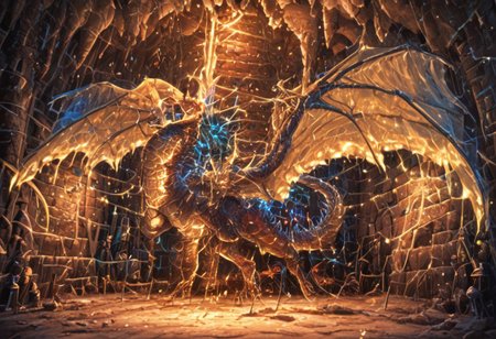 Dragon in Christmas cave, cave, festive cave, Christmas decorations, Christmas lights
(((Sparkling, Sparkly))) glowing dragon, christmas dragon, dragon wrapped in Christmas lights, glowing matrix, glowing Christmas lights, hyper realistic, photorealistic, HD, High detail, High detail eyes, high detail face, wings, glowing wings, light scales, glowing Christmas lights on wings, glowing light scales, tail, tail wrapped in Christmas lights, four legs, 
BREAK 
Snowy background