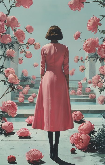 masterpiece,best quality,<lora:tbh300-sdxl:0.9>,illustration,style of F. C. Gundlach decaying peonies