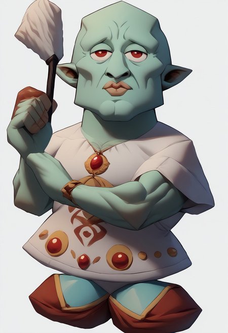 score_9, score_8_up, score_7_up, , rating_general ,1boy, aqua skin, bald, red eyes, muscular, handsomize, n64zeldastyle, 3d, polygonal, white background, full body