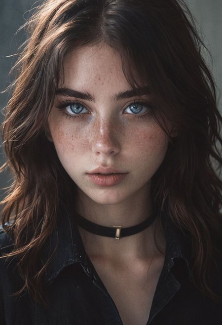 1girl, black shirt, jeans jacket, petite, white shirt, full body, bright picture, cute french girl, blue eyes,(brown hair), facing the camera, highly detailed, epic, (straight hair:1.7), gorgeous, film, Ultra High Resolution, wallpaper, 8K,Rich texture details, hyper detailed, detailed eyes, detailed background, dramatic angle, epic composition, SimplepositiveXLv1 dynamic lighting, award winning photo, (black choker:1.3), long hair, freckles,, (18 year old girl), (mad:1.7), slut, whore, ash hair, red lips, (no makeup:1.7)