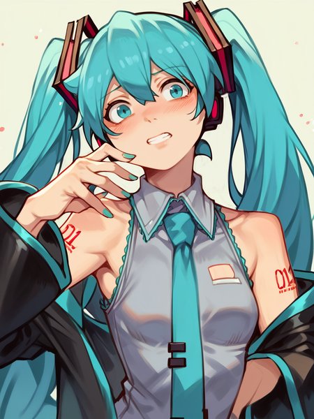 score_9, score_8_up, score_7_up, score_6_up, score_5_up,  <lora:HCXLP:1> hc, 1girl, hatsune miku,