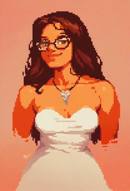 score_9, score_8_up, score_7_up, score_6_up, source_cartoon, 1girl, female, solo, femenine, petite, lean, pale skin, thick nerdy glasses, eyelids brown, brown eyes, soaking wet hair, long hair, brown hair, smile, diaphonous white dress, bronze necklace, medium breasts, female focus, official style, close up, perfect anatomy, perfect face, standing,  abstract beauty, beautiful, centered, looking at the camera, approaching perfection, dynamic, moonlight, highly detailed, watercolor painting, artstation, concept art, smooth, sharp focus, illustration, portrait