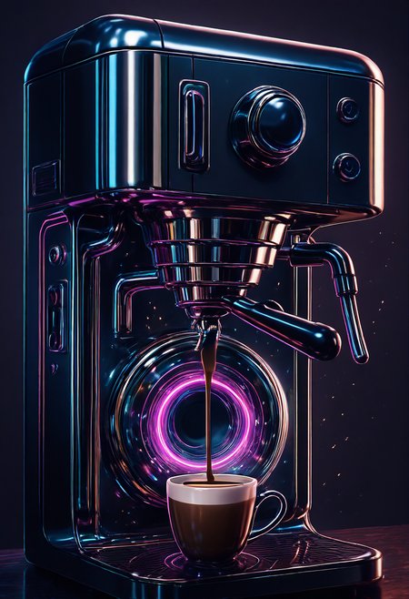 masterpiece, best quality,     D1sc0Pnk, coffee machine,     <lora:DiscoPunk_IXL:1.0>,